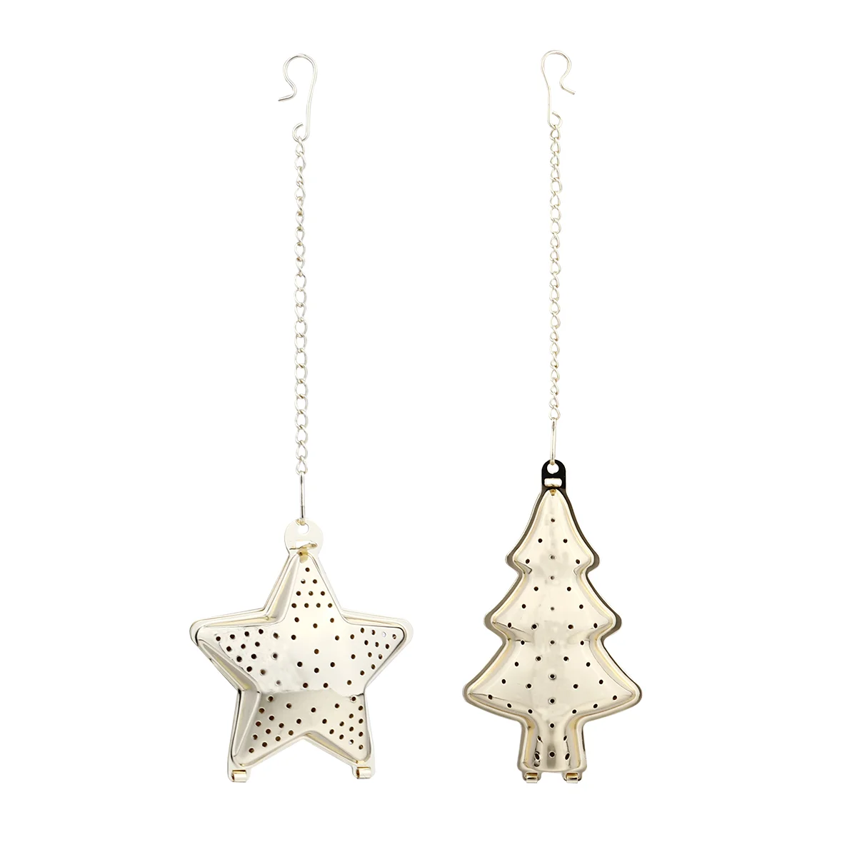 

Tea Strainer Infuserfilter Loose Steel Stainless Filtersleaf Christmas Star Steeper Chaindiffuser Strainers Reusable Coffee