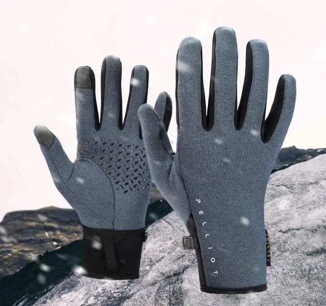 

Outdoor riding warm fleece gloves for men and women winter running sports anti-slip touch screen plus velvet gloves