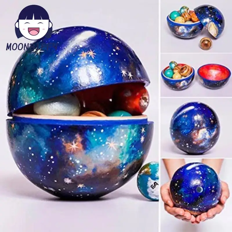 

Montessori Wooden Toys Wooden Solar System Puzzle Toys Planet Globe Astronomy Gifts Arch Bridge Rainbow Building Blocks Kids Toy