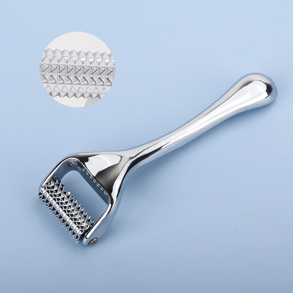Microneedle Derma Roller Silver Zinc Alloy Face Needle With Roller Hair Growth Skin Care Mesoroller Facial Rolling Microneedling