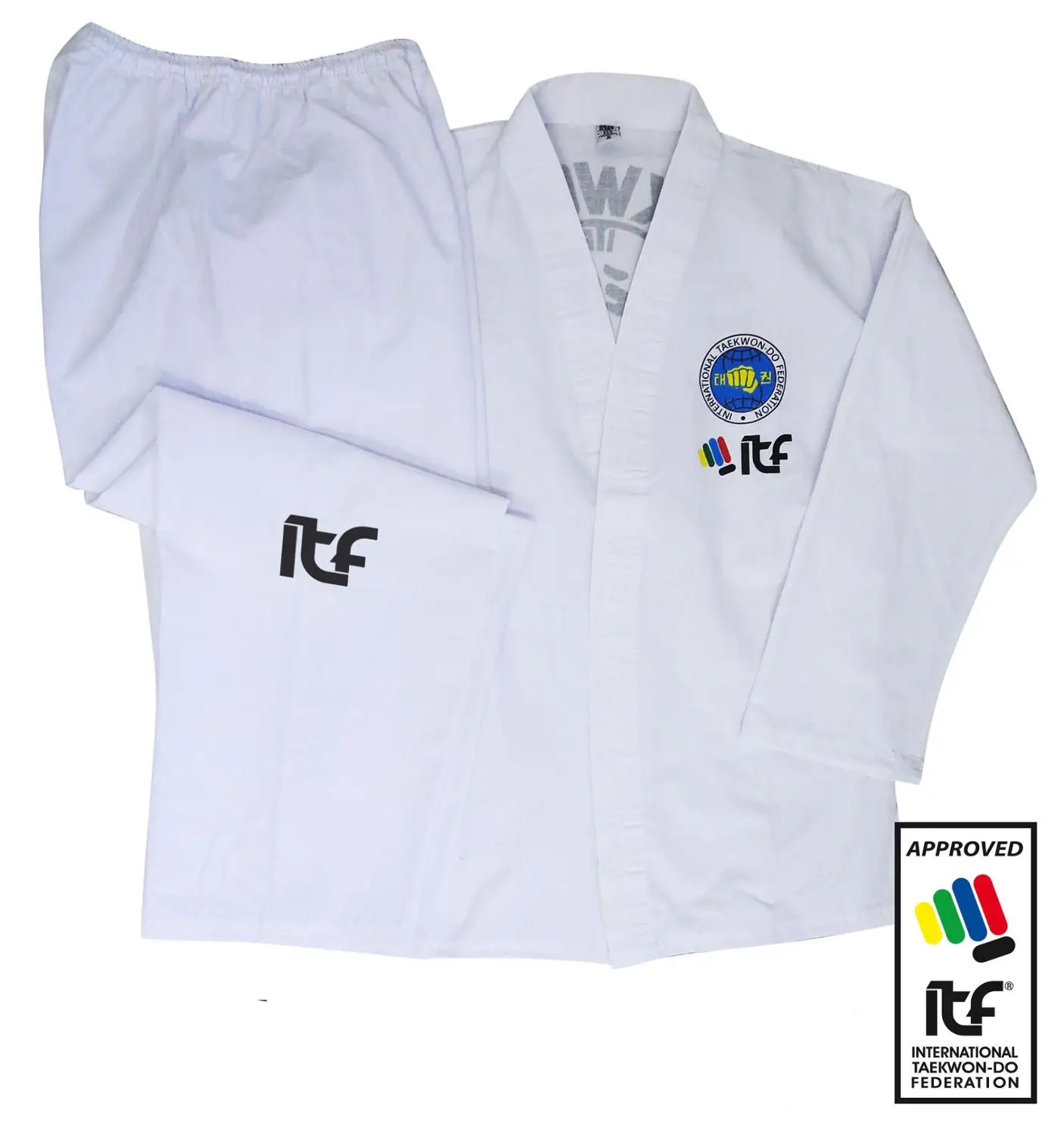 2023 Hot Sale ITF approved Taekwondo Student Uniform Doboks With Design Embroidery Kimono Pattern Cotton Uniform For Adult kids