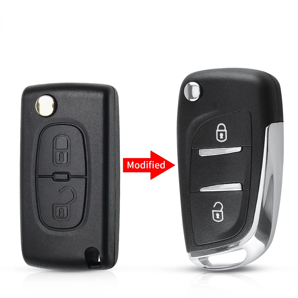 

For Peugeot 207 307 407 408 For Citroen C4 C2 Car Remote Key Shell 2/3 Buttons Modified Filp CE0536 Case HU83/VA2 Blade