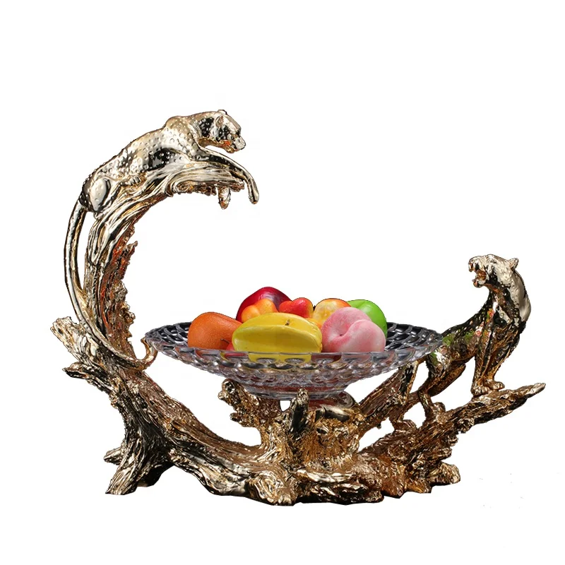 

Nordic Style Fruit Dish Home Decor Accessories Modern Creative Resin Leopard Fruit Dish Desktop Storage