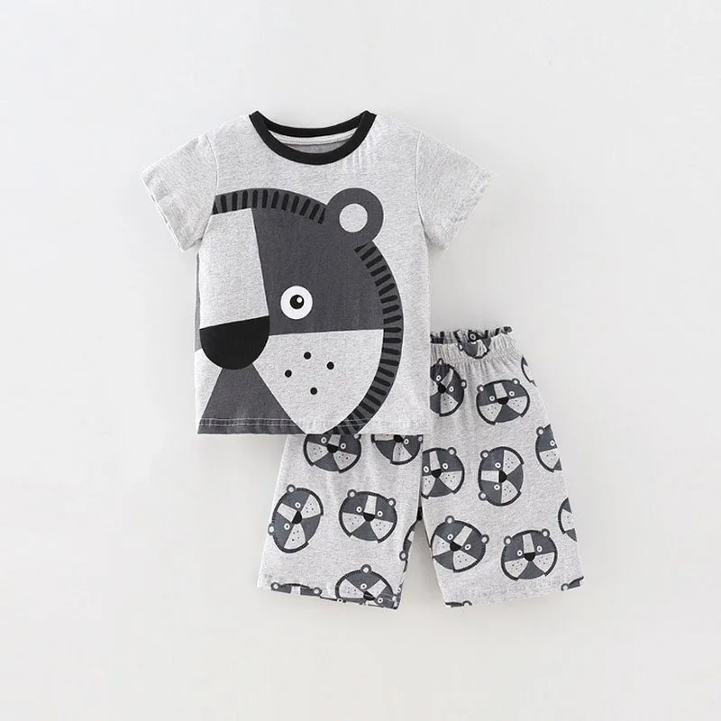 

2-8T Toddler Kid Baby Boys Girls Clothes set Cotton Summer Infant Clothing Homewear Cute Top shorts set Children 2pcs Outfit