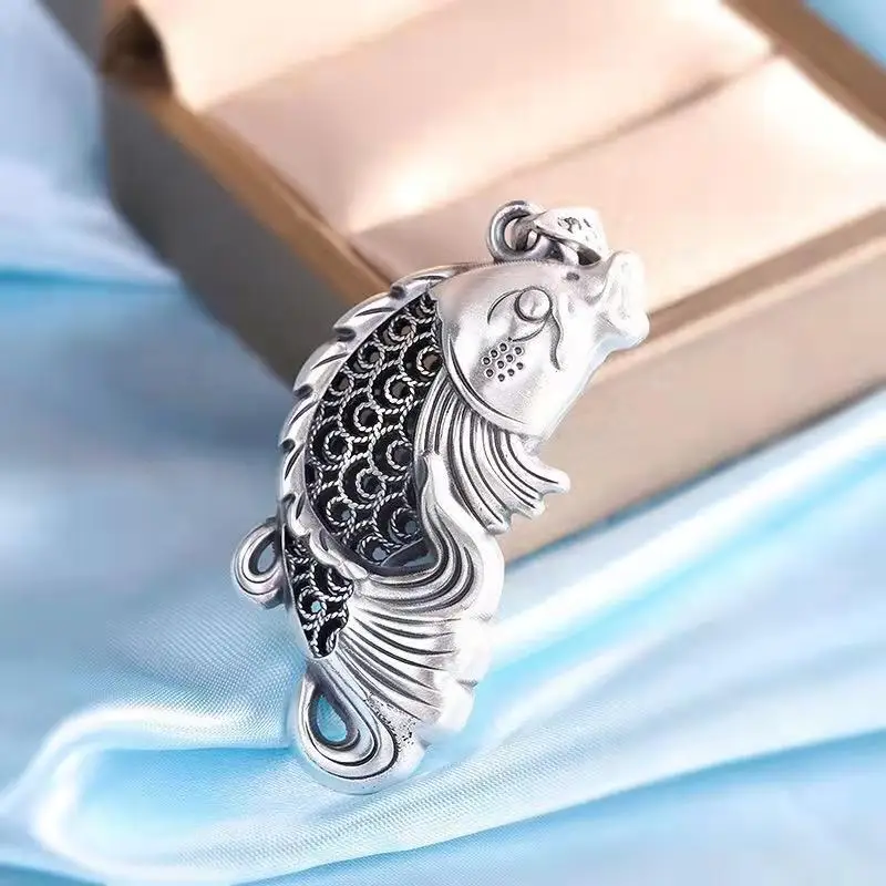 

Новый дизайн, ручная работа, брелок для автомобиля Koi для мужчин и женщин, ретро-цепочка для свитера, подвеска в виде рыбы, ювелирные аксессуа...