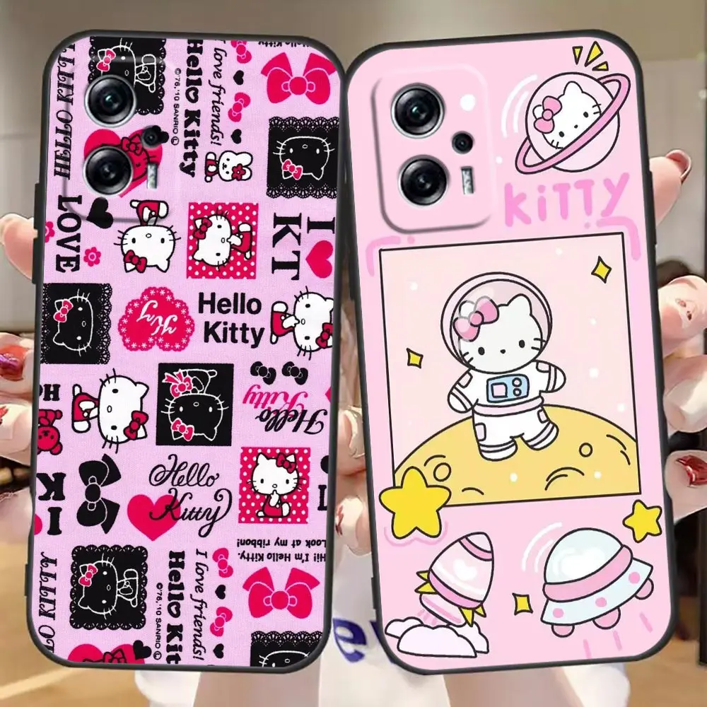 

Phone Case For Redmi Note 12 11 10 9T 9S 9 8T 8 7 6 A1 GO Pro Aprime 5G 4G Case Funda Shell Cover Cute Cartoon Cat Hello K-Kitty