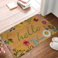 hello lettter doormat bathroom printed polyeste carpet kitchen home hallway decoration floor rug door mat bath mat