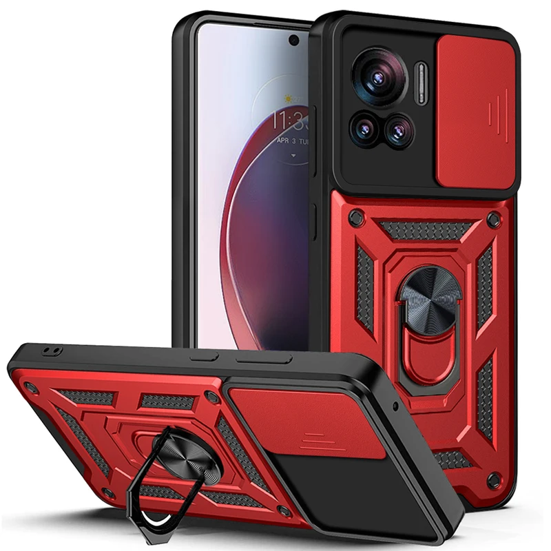 

For Motorola MOTO Edge 30 Ultra Case Shockproof Armor Slide Camera Lens Protection Ring Back Holder Cover For MOTO Edge 30 Pro