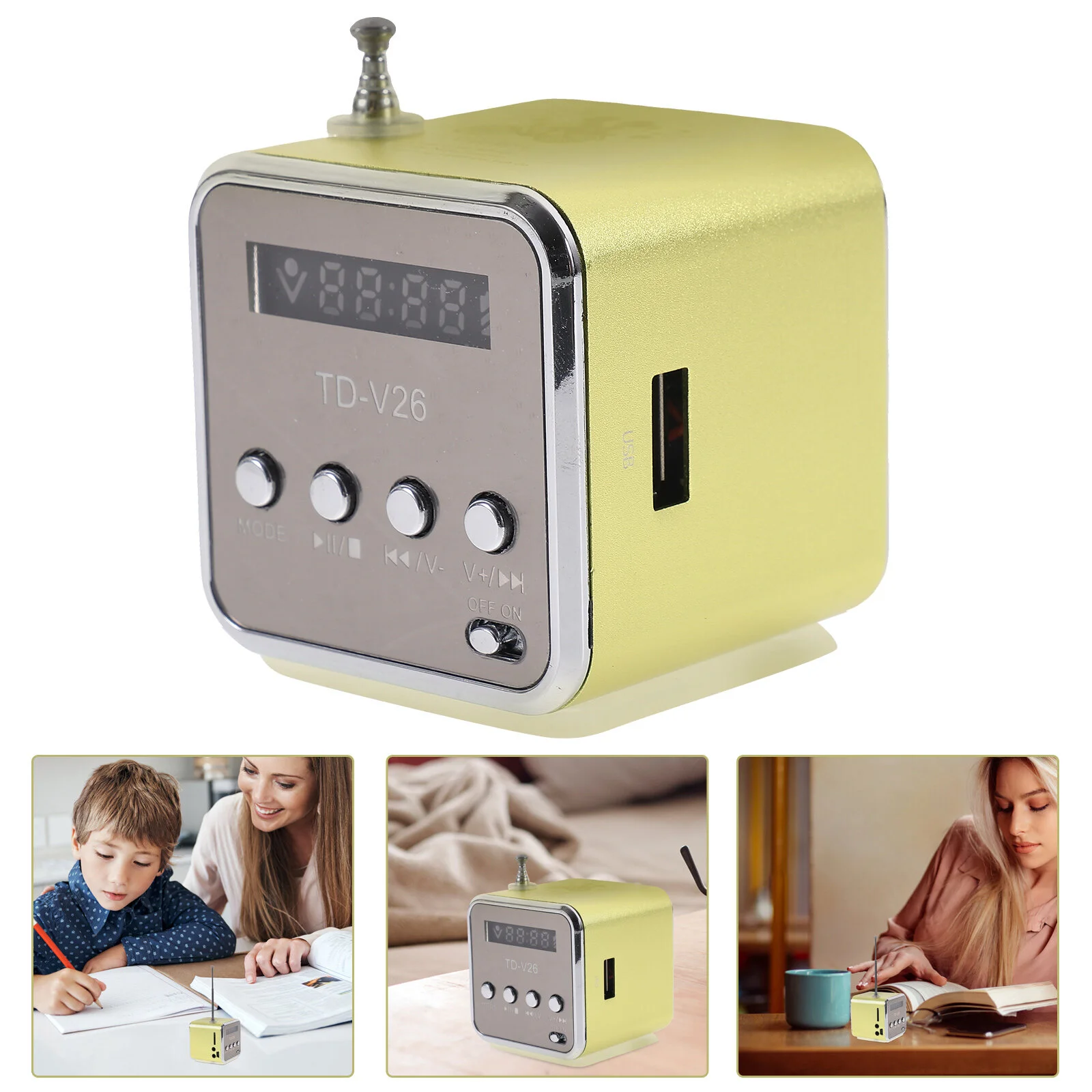 

Gifts Teenage Girls Mini Sound Speaker Bass Computer Creative Desktop Travel Wireless Aluminum Alloy Retro Soundbar