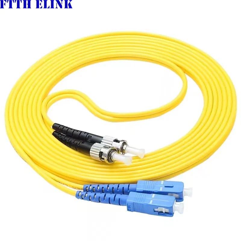 20pcs SC-ST jumper DX 1m 3m 5m SM fiber optic cable Duplex single mode 3.0mm jacket cable optical fibre patch cord free shipping