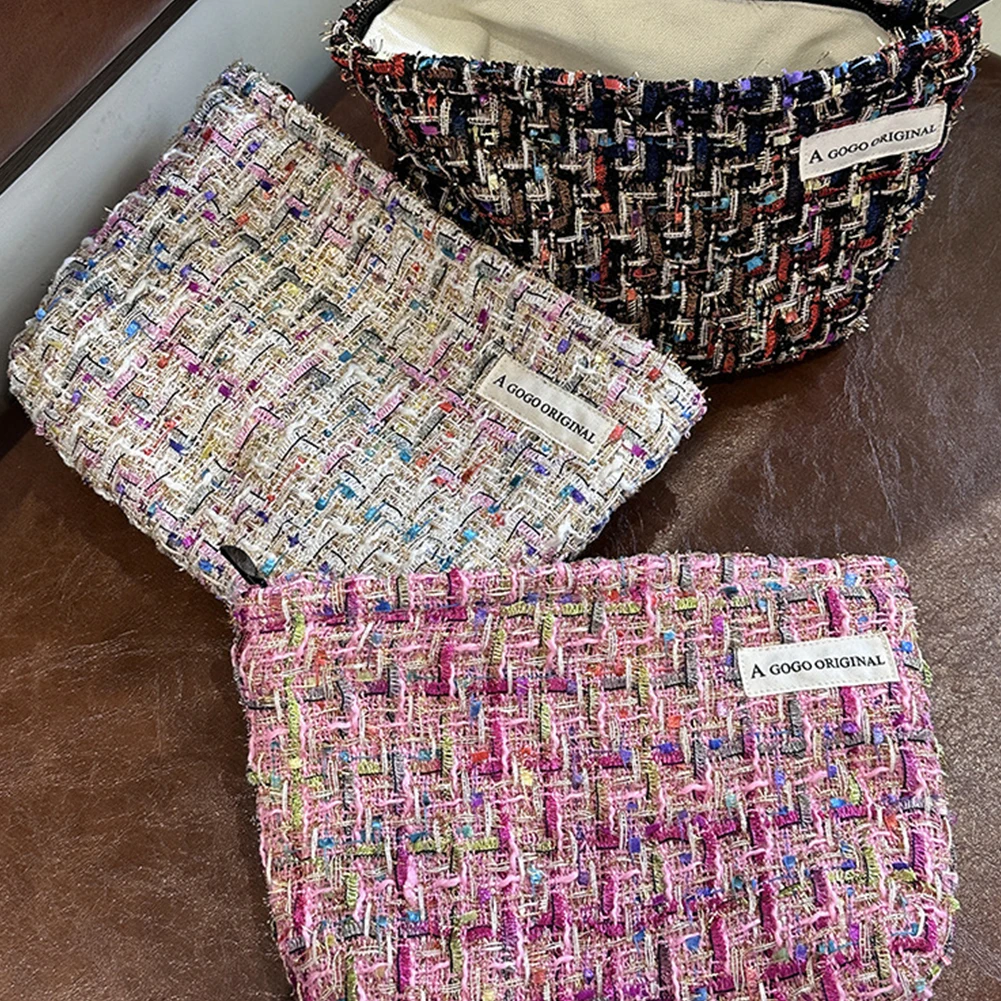 

Skin Care Toiletry Bags Large Capacity Travel Accesssories Organizer Portable Tweed Travel for Women for Women Girls