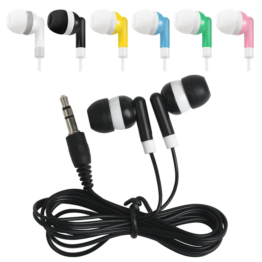 

2000pcs Cheapest Earphone Disposable 3.5mm In-Ear Earbuds for Theatre Museum School Library Hotel Hospital As Gift One Time Use