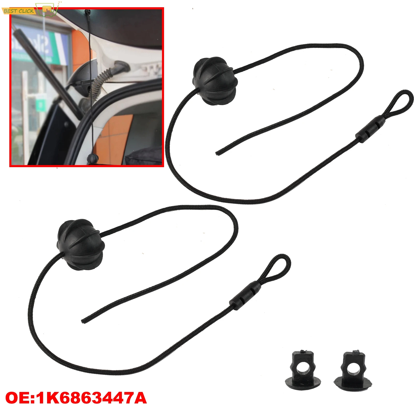 Фото 2 шт. шнуры-фиксаторы для полки багажника 1K6863447A для Toyota VW Golf MK5 MK6 Rabbit GTI №3