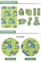 polyester cotton printed kawaii japanese doraemon fabric for kids clothes hometextile curtain cushion cover diy 50145cm