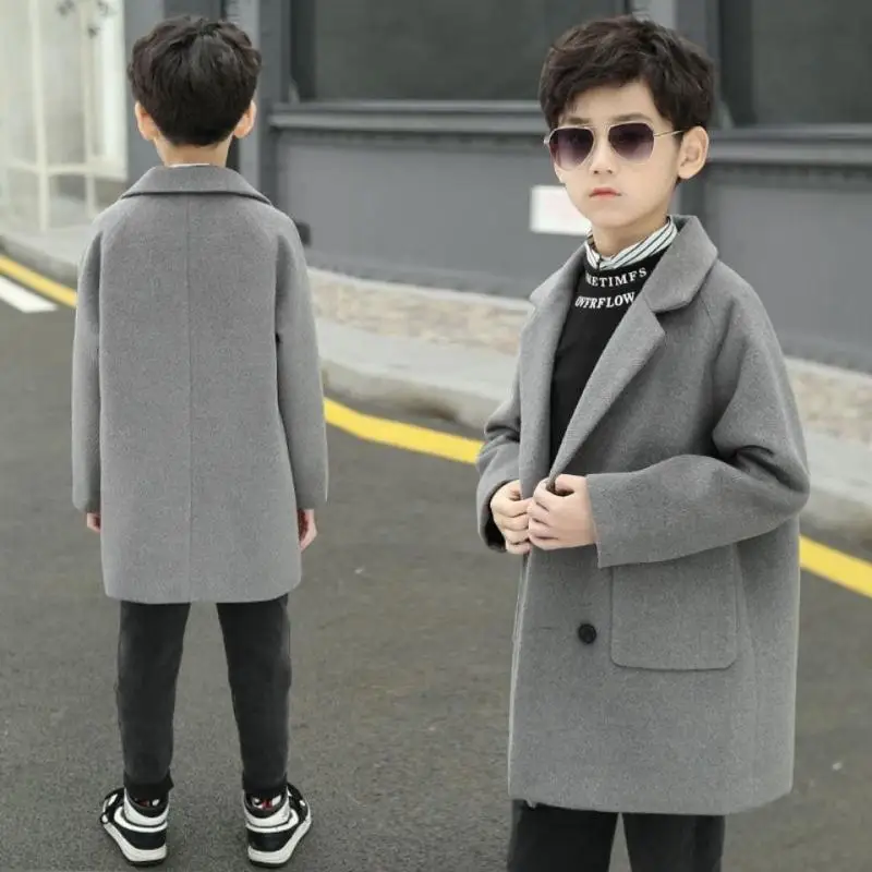 

Детское шерстяное пальто для мальчиков, на возраст 5-14 лет