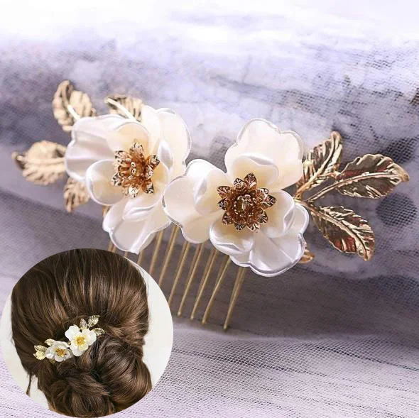 Элегантная тиара ручной работы свадебная расческа для волос цветочные свадебные