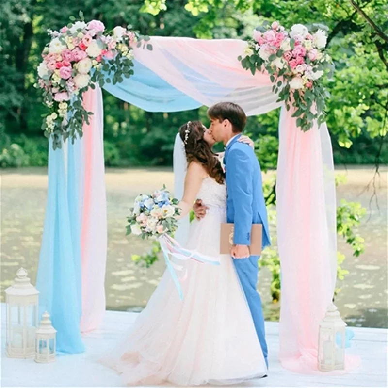 45M*5CM Organza Roll For Wedding Decoration Tulle TUTU Skirt Sashes White Fabric Table Runner Chair Dyed |