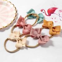 new solid ribbon bowknot hair bands for baby girls handmade cute bows baby headband headwear kids hair accessories 18 colors