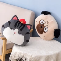 plush toy stuffed doll cartoon animal cat king kitten shar pei dog head pillow cushion birthday gift christmas present 1pc