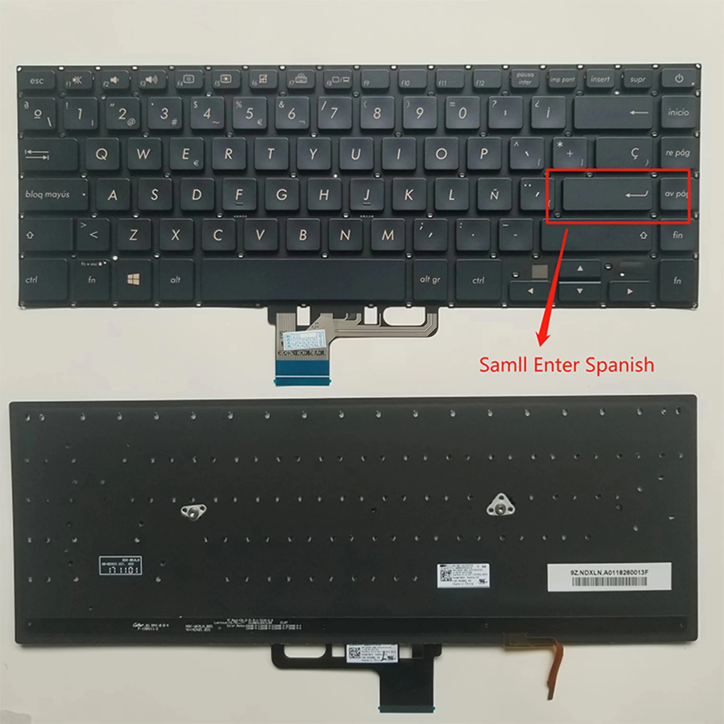 Клавиатура для Asus UX550 UX550V UX550gd UX550ge UX580gd UX580ge Blue с испанской раскладкой SP подсветкой