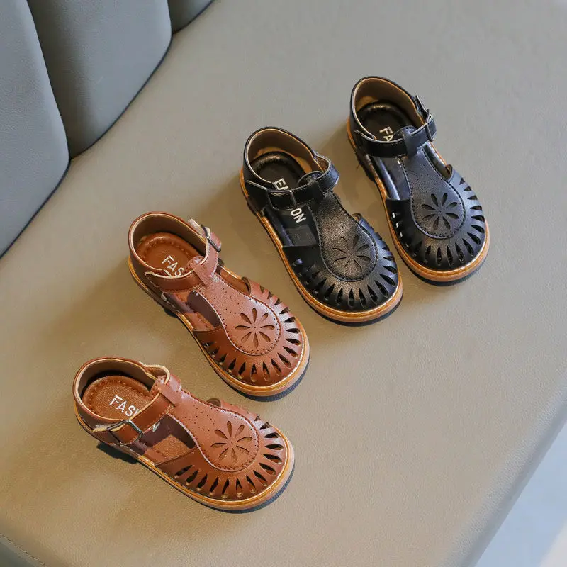 

Shoes Girl 2022 Summer New Arrival Fashion Hollow Out Sandals Breathable Retro Casual Shoes Soft Soled Non Slip Shoes
