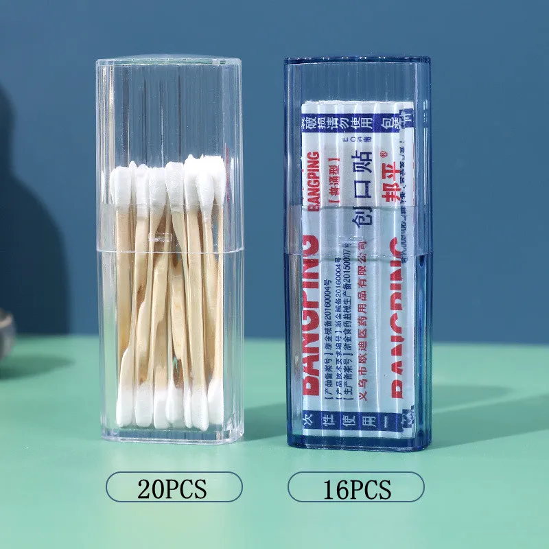 

Portable Transparent Storage Box Travel Toothpick Organizer Supplies Band- Aid Classification Finishing Container Dropshiping