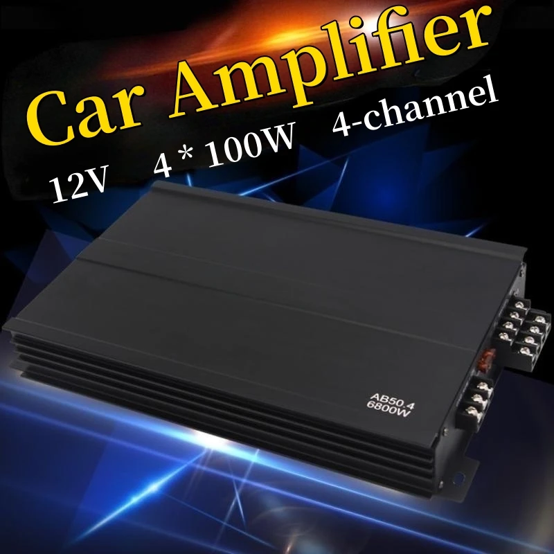 

Car Audio Modification 12V 4-channel 100W * 4 Car Audio Power Amplifier,Pushing the Subwoofer Can Come with 4 Speakers