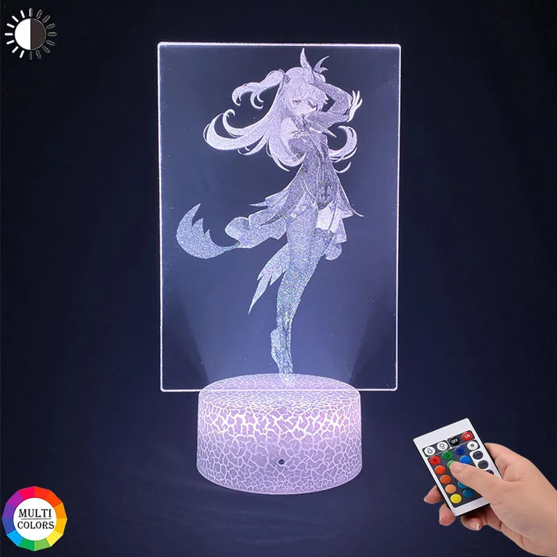 

Genshin Impact Fischl Anime Figure 3D Night Lights Acrylic Table Lamp for Room Decor Light Cool Child Gift Night Light