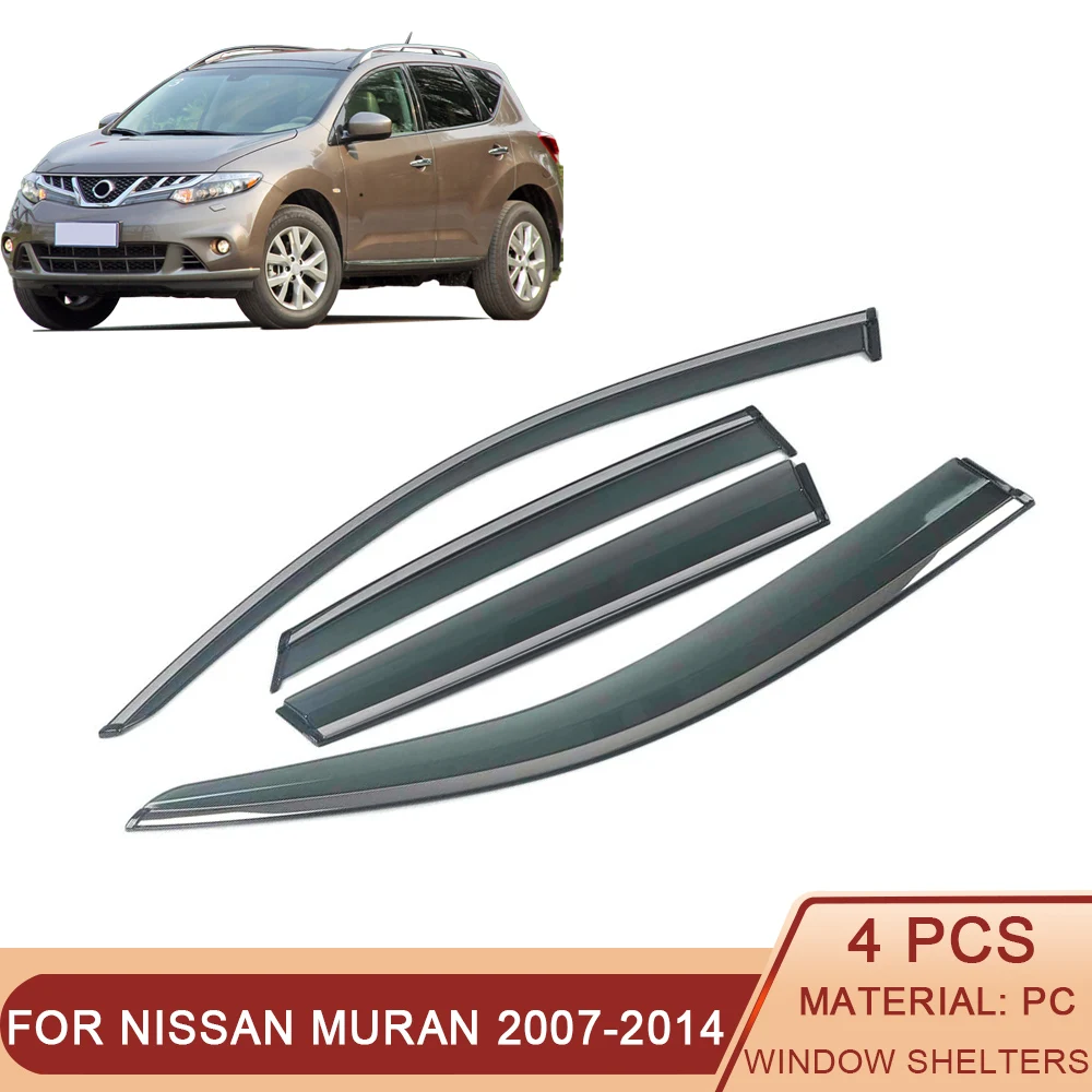 

For NISSAN Murano 2007-2014 Car Window Sun Rain Shade Visors Shield Shelter Protector Cover Frame Sticker Exterior Accessories
