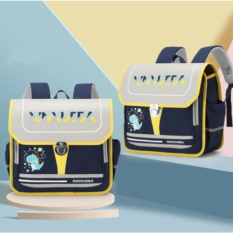 Horizontal British Style Children Fashion Backpacks New Girls Boys Student Primary School Bags Kids Grades 1-3 Large Mochila Hot