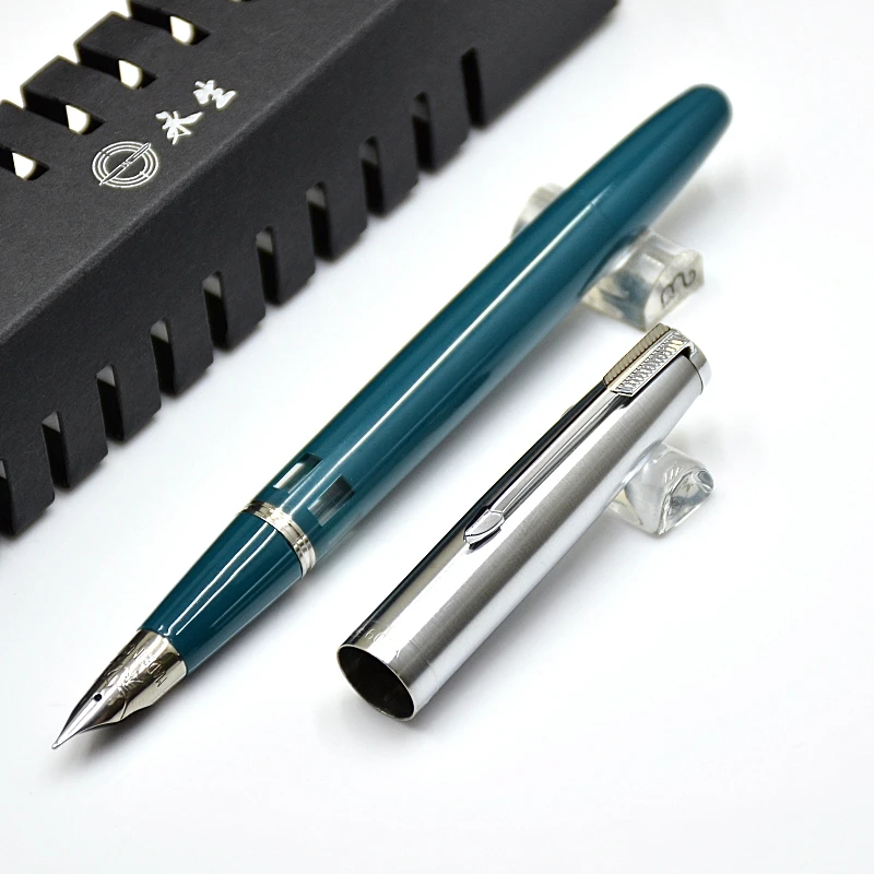 Классическая перьевая ручка Wingsung 601A с вакуумным наполнением, карандаш с акриловой смолой, для окон, для офиса, школы, для письма, с футляром