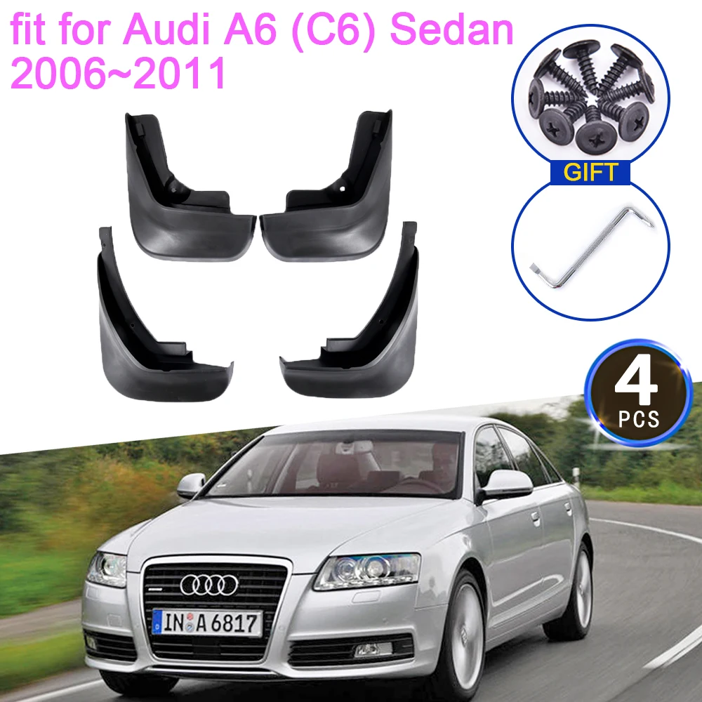 

Mud Flaps For Audi A6 C6 Sedan 2006 2007 2008 2009 2010 2011 Mudguards Splash Guards Fender Front Rear Wheels Car Accessories