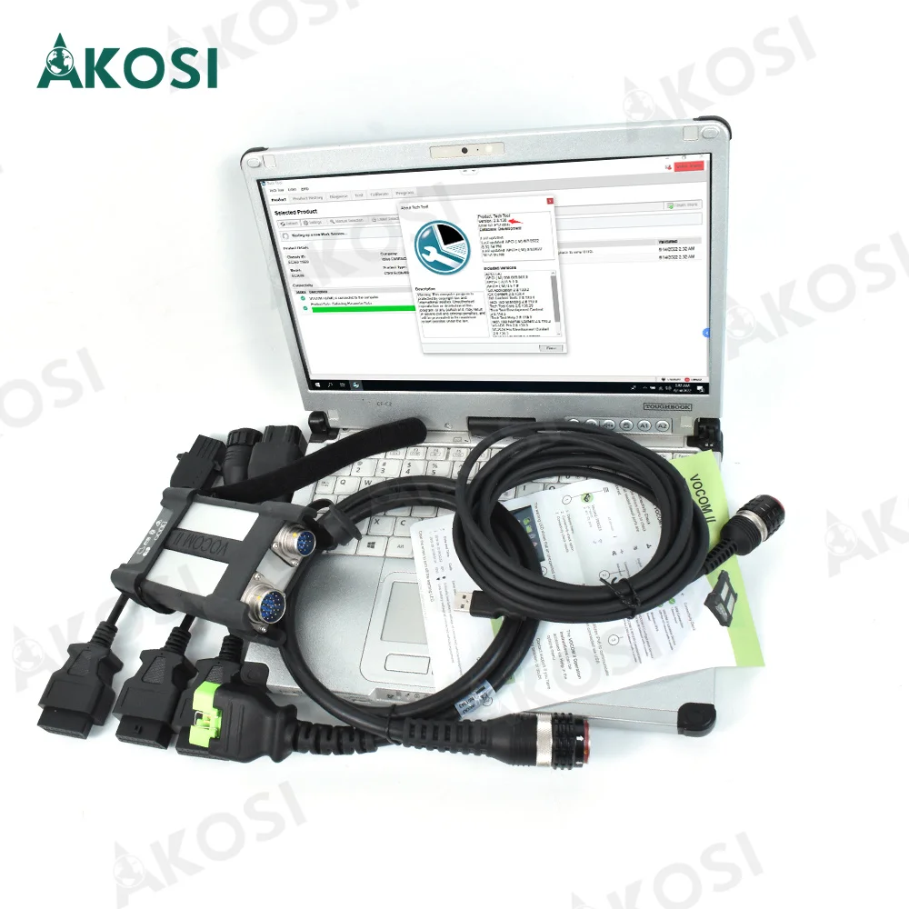 Готовый к использованию ноутбук CFC2 + для Vocom II 88890400 V2.8 PTT DEV2 PK Vocom2 Mini тяжелых