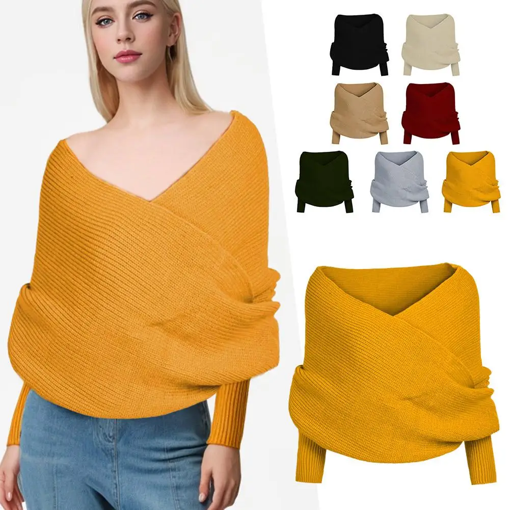 Женский зимний шарф с рукавом зимняя теплая шаль верхний элегантный короткий