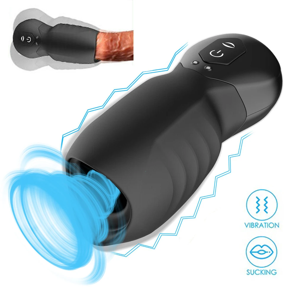 Мужской мастурбатор 7 частоты Вибрация 3 Частоты присоска секс-игрушки Пенис