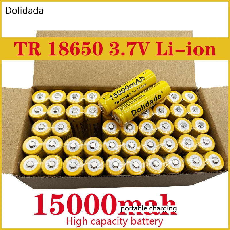 

Высококачественные литий-ионные аккумуляторные батареи 15000 мАч 3,7 в 18650 для фонарика/электроники (желтый)