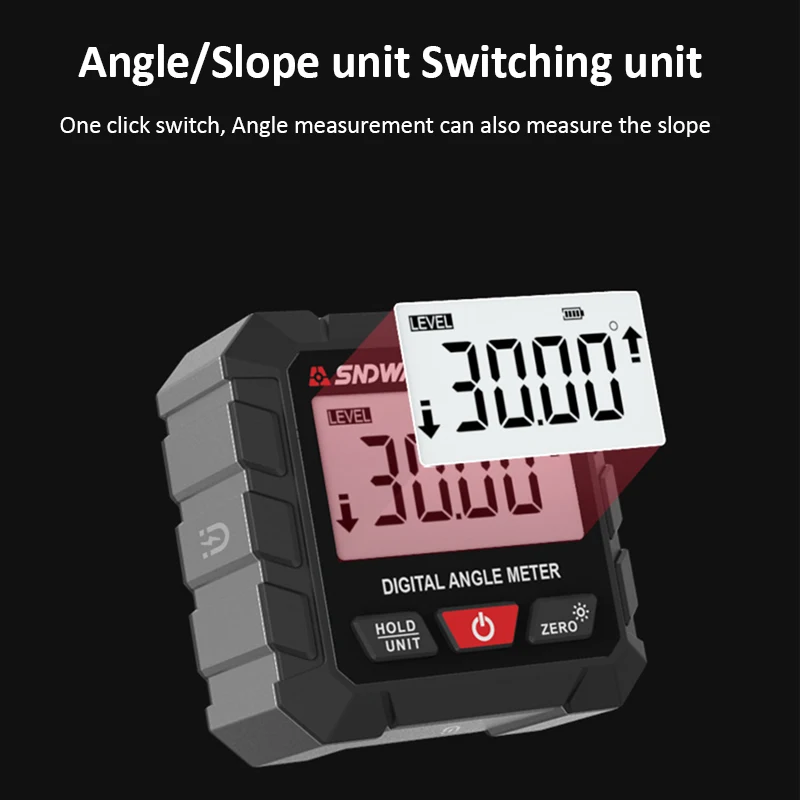 SW-101A Цифровой инклинометр 4-сторонний магнитный 4x90 ° Измерение угла наклона