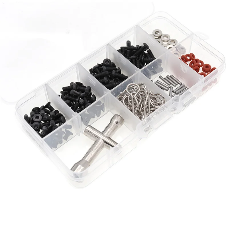 

271PCS Original Car or Metal Upgrade Full Car Screw Tool Box For FMS HSP Unlimited 1/10 D3 D4 XIS RC Car Parts