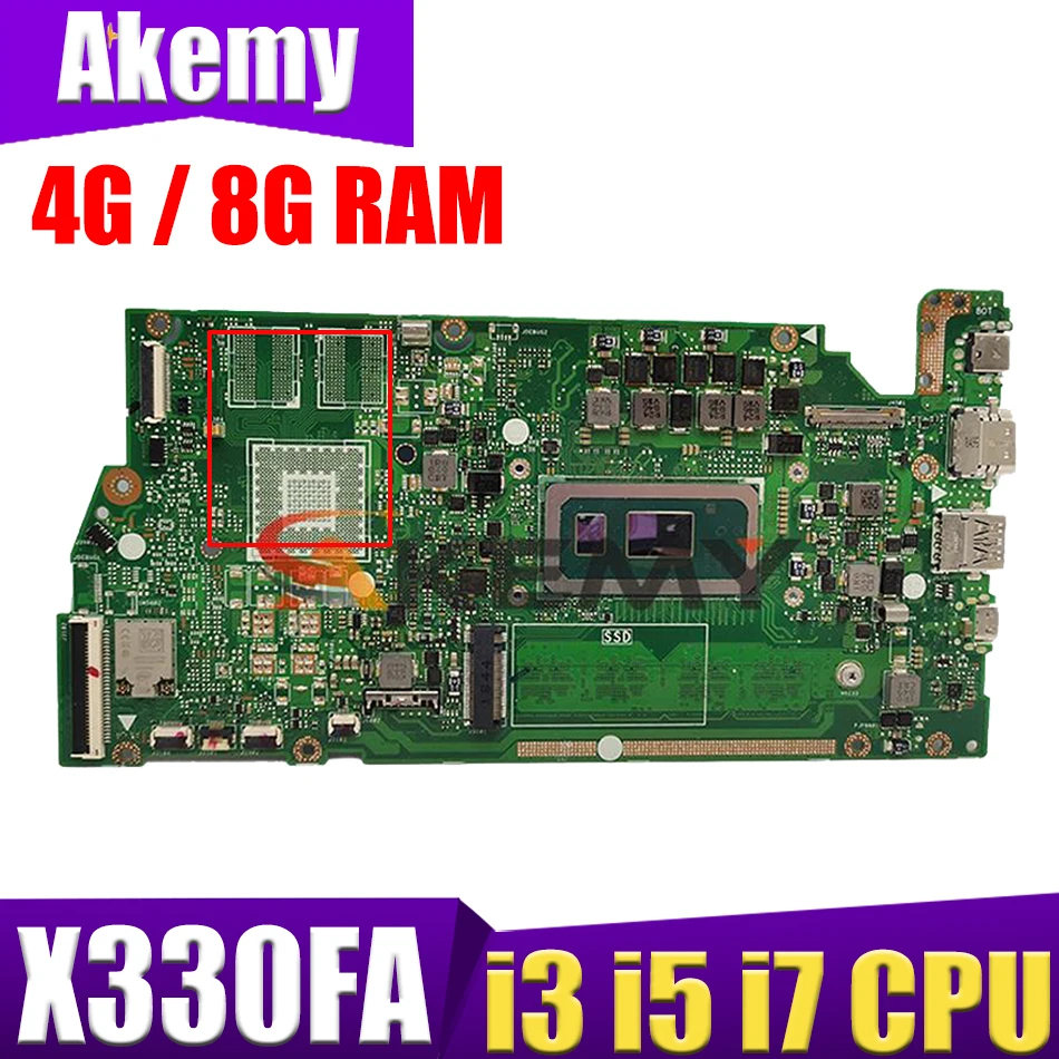 

Материнская плата X330FA для ASUS X330FD S330FA X330UA S330F, материнская плата Laotop, стандартная материнская плата I7-8565U CPU 4 ГБ 8 ГБ ОЗУ