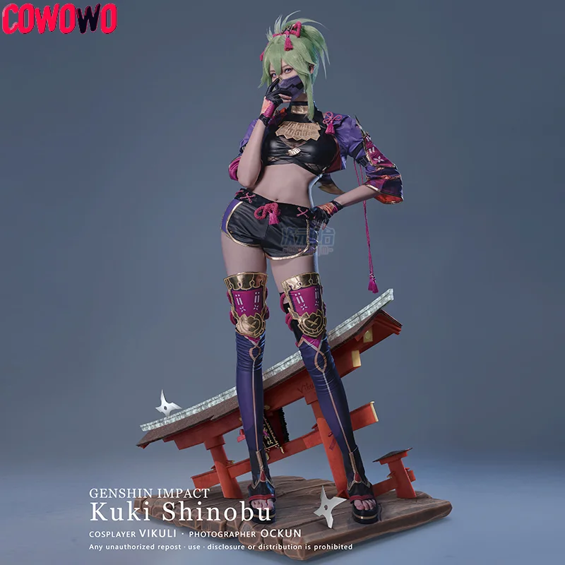 

COWOWO Genshin Impact Kuki Shinobu Lansheng Glen Ninja Ladies Cosplay Costume Cos Game Anime Party Uniform Hallowen Play Role
