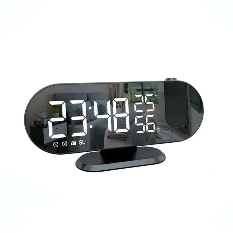 

Led Digital Smart Alarm Clock Usb Cahrging Fm Radio Electronic Desktop Clocks Brightness Adjusted High-definition Projection Hot