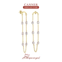 canner luxury pearl 925 sterling silver earring for women drop earrings pendientes con perlas 18k gold wedding party accessories