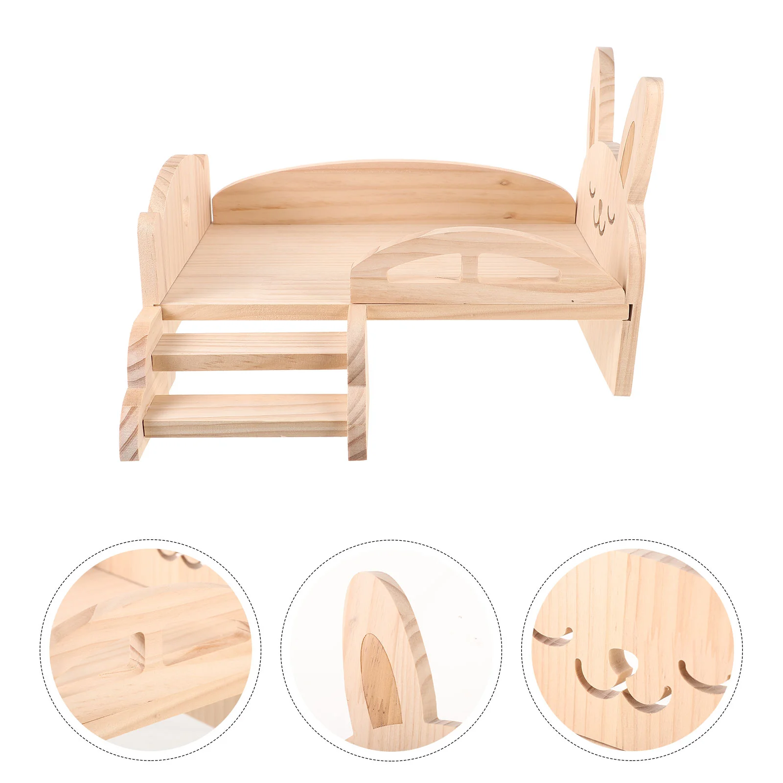 

Toy Guinea Bed Stairs Small Pets Delicate Chinchilla Desktop Hamster Wooden Platform Interesting Cage