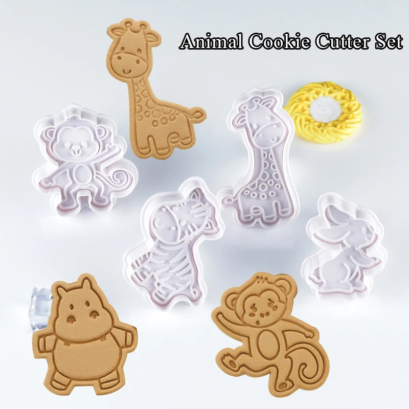 

4PCS Biscuit Molds Cartoon Cute Animal Cookie Cutter Fondant Tools Sugar Craft Baking Pastry Mold Durable Kitchen Supplies