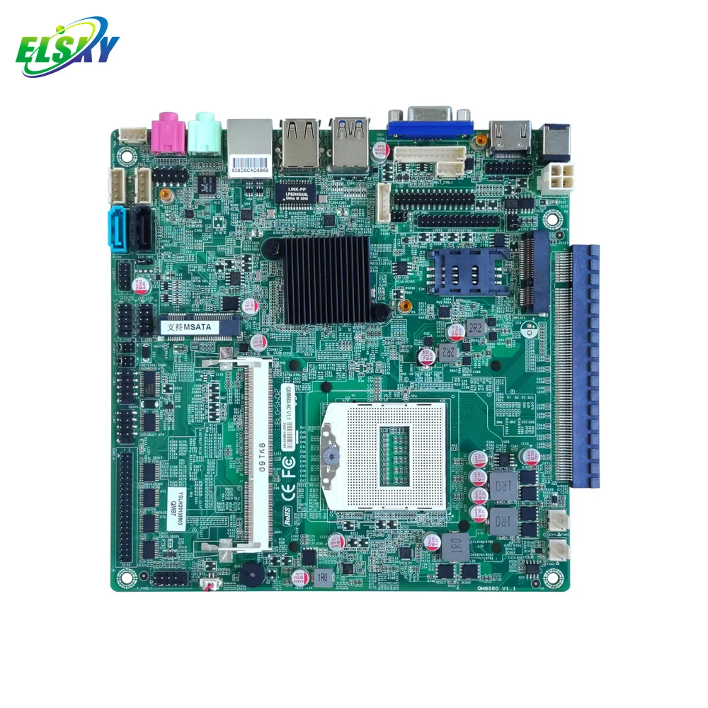Материнская плата ELSKY Mini-ITX 1151 с процессором Haswell 4-го поколения Core I5-4200M 4300M DDR3, до 8 ГБ, Realtek 8111H RJ45 LAN QM8680 (art.: 3920dbd50f012) - 3920dbd50f012