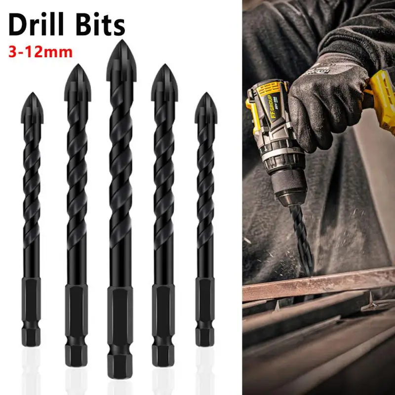 

Drill Bits Glass Ceramic Concrete Hole Opener Carpentry Woodworking Brick Hard Alloy Cross Triangle Bit Tool Kit Drilling Tool