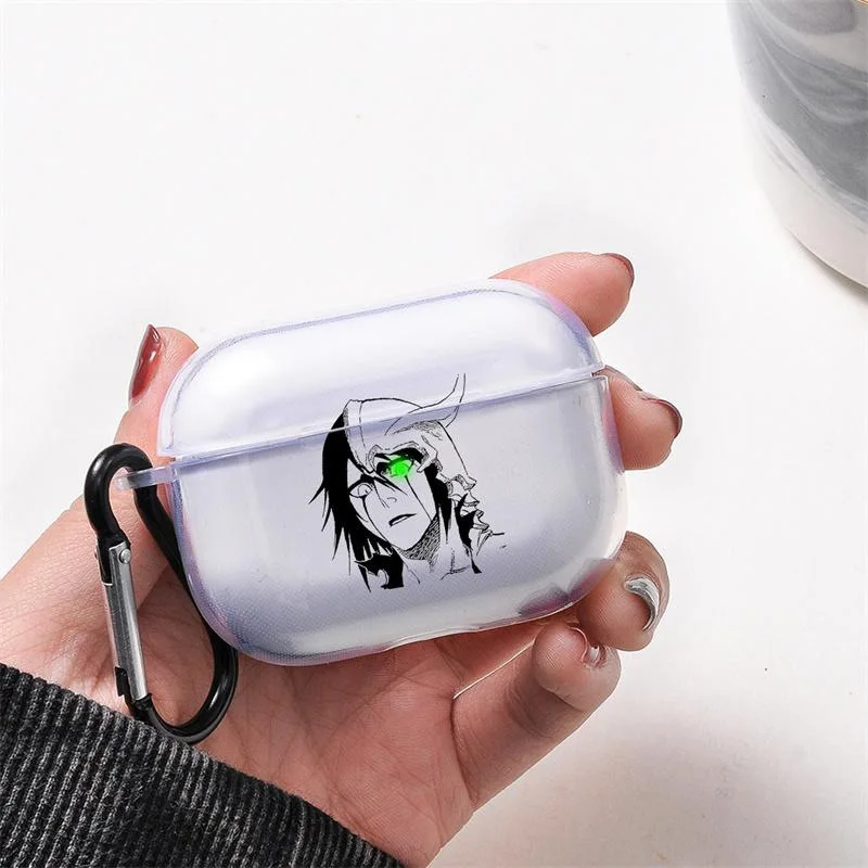 Фото Чехол для наушников Kaneki Ken с мультяшными светящимися глазами для AirPods 1 2 4 Pro 3 2-го поколения Pro2 Ulquiorra cifer Gojo jojo Защитные чехлы №1