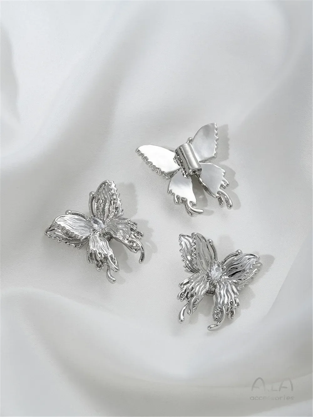 14 К позолоченный трехмерный двойной кулон из бисера-бабочки DIY жемчужный браслет