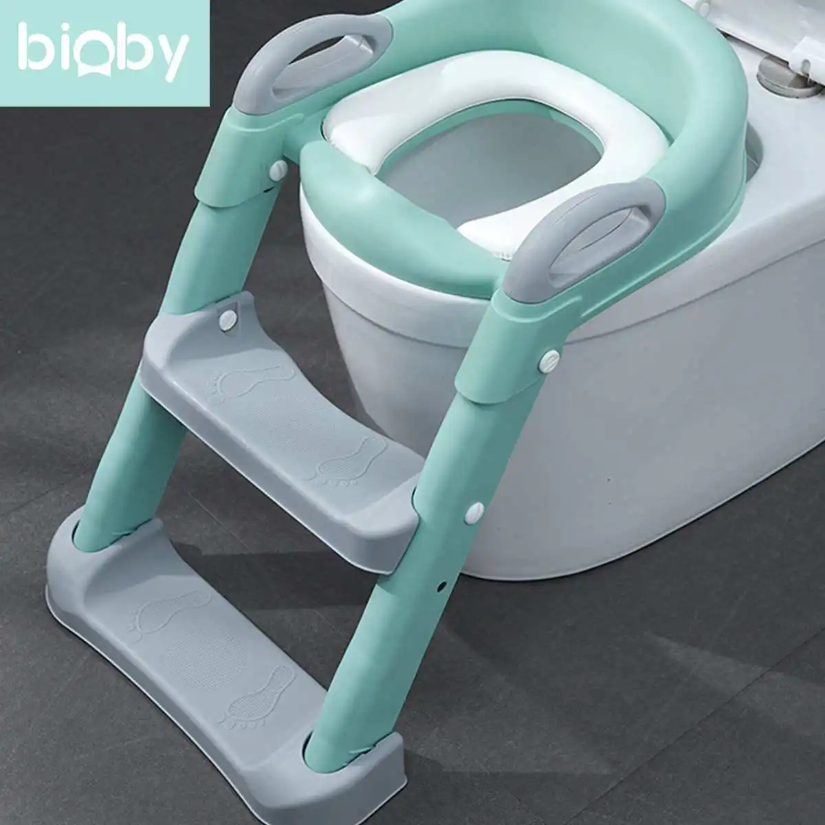 

bioby Upgrade Folding Baby Potty Seat Urinal Backrest Training Chair with Step Stool Ladder for Baby Toddlers Infant Safe Toilet