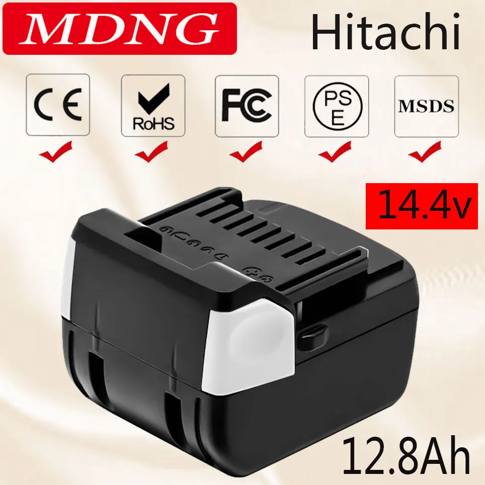 

100% Replacement 14.4v12.8Ah Li-ion power tool battery for HITACHI BSL1415 BSL1430 CD14DSL DH14DSL DS14DSL 329901 Cordless Drill